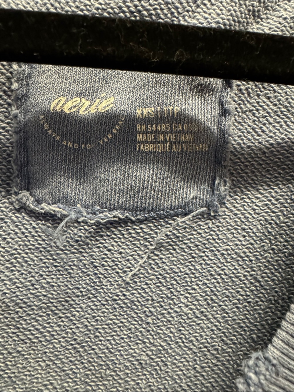 aerie Dusty Blue Knit Crew Sweatshirt